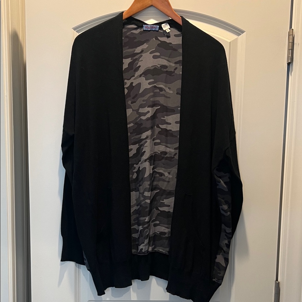 Black and Camouflage Women’s Cardigan